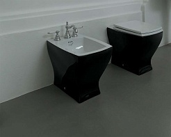 ArtCeram Унитаз приставной Jazz JZV002 черный с белым – фотография-3